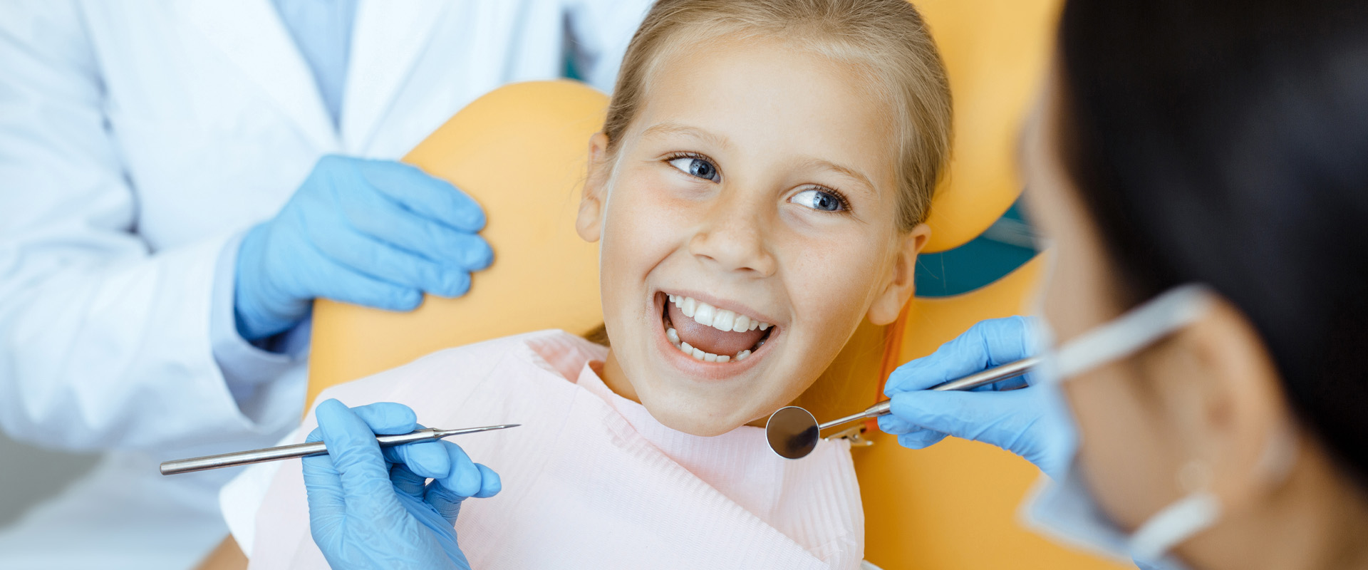 Girl in the dentist chair